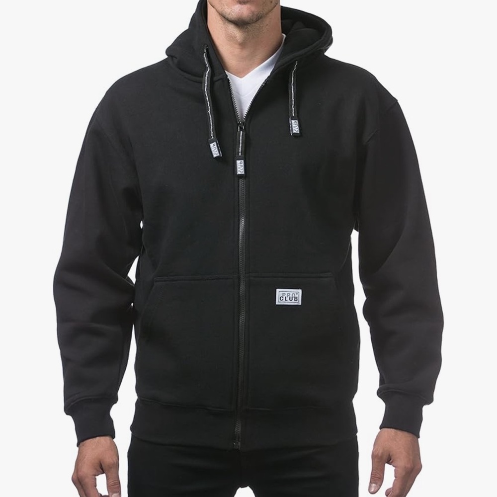 PRO Club Men’s Heavyweight Full Zip Fleece Hoodie